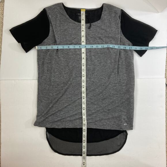 Armani Exchange women's layered tee soft wool jersey chiffon short sleeve top - Picture 11 of 11